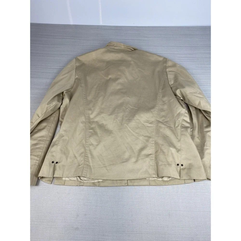 Jamie Sadock Golf Tennis‎ Top Jacket Khaki Button Front Womens Size XL
